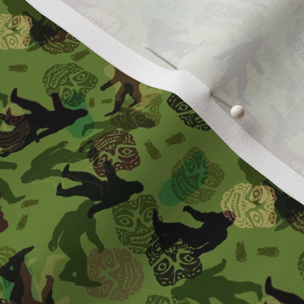 Spoonflower Fabric - Bigfoot Camo Sasquatch Snowman Camoflage Printed on Petal Signature Cotton Fabric by The Yard - Sewing Quilting Apparel Crafts Decor