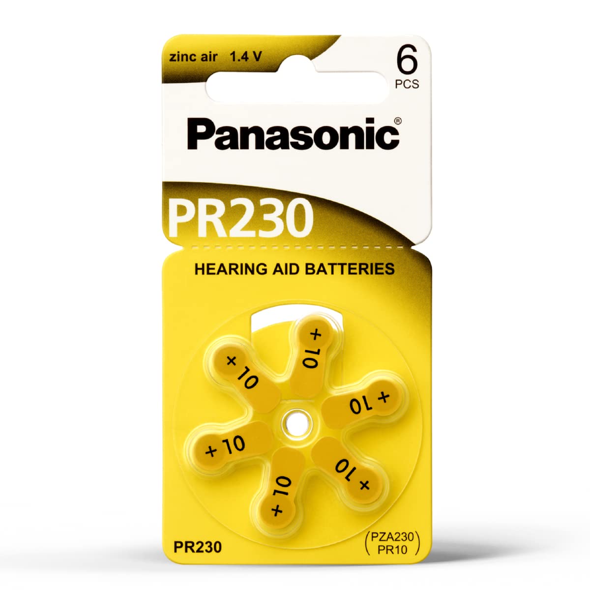 Panasonic Hearing Aid Battery (Size PR10/PR230L/PR536, Pack of 6