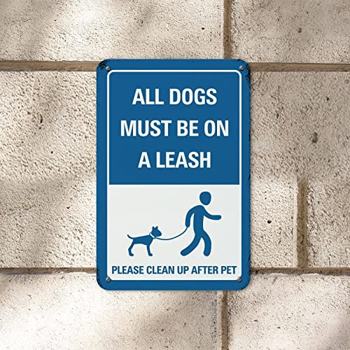 �x���A���~�j�E���T�C�� All Dogs Must Be on A Leash Street ���^�� �u���L�Ŕ� 30.5x20.32cm �K�тȂ� ���O�� �ϋv�� �ی� �� �z�[���f�R���[�V���� �T�C�� �p�e�B�I�|�[�`�A�v�[���A�K�[�f���A�R�[�q�[�V���b�v