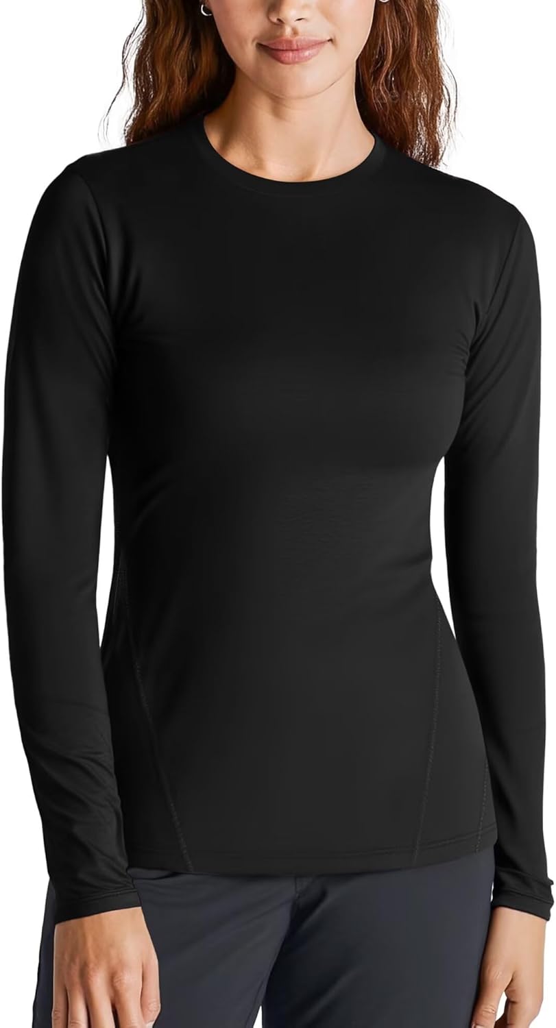 Zengjo Womens Thermal Tops Lightweight Long Sleeve Running Workout Shirts Cold Weather Athletic Baselayer Soft Fitted Warm