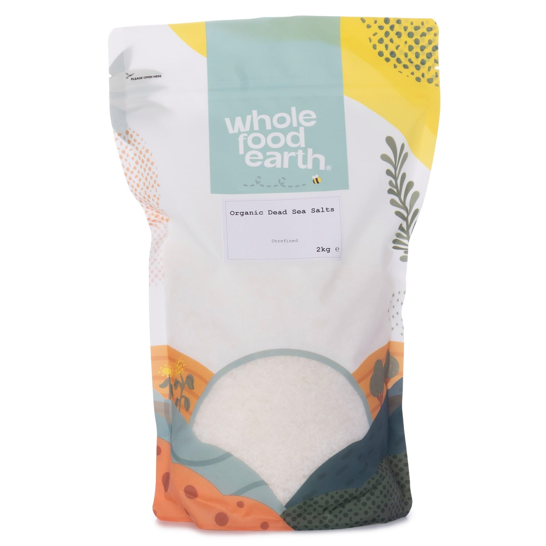Wholefood Earth Organic Dead Sea Salts – 2 kg | Unrefined | Vegan | Certified Organic