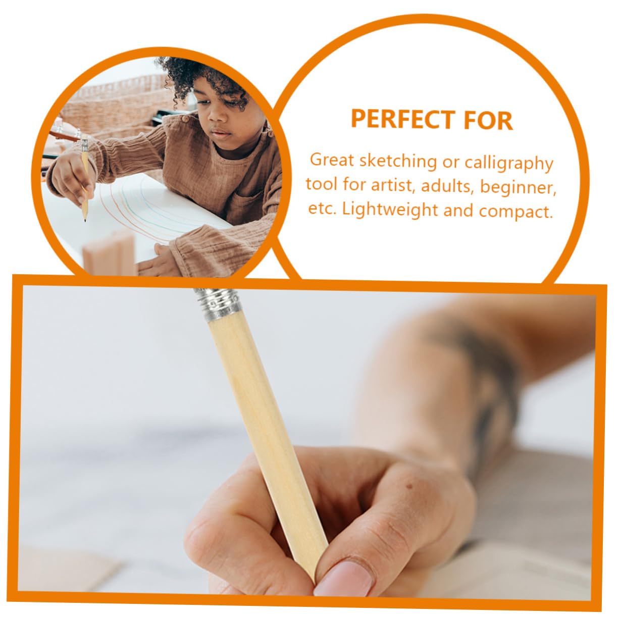 Angoily 3 Ensembles Crayons Courts Avec Crayons Miniatures Pour Écriture Pratiques Pour Adultes 100 Pièces * 3