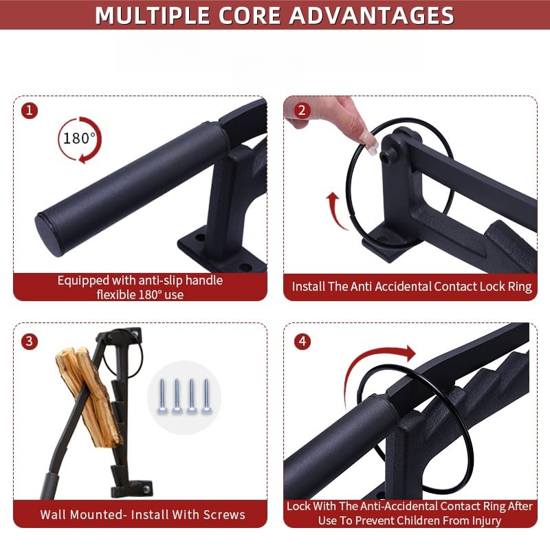 Yinnhom Log Splitter Wall Mounted, Manual Wood with Screws Log Splitter, Portable Firewood Splitter, Efficient Wood Kindling Splitter Firewood Cutter, Splitting Kindling Tool for Home & Outdoor Use - Image 4