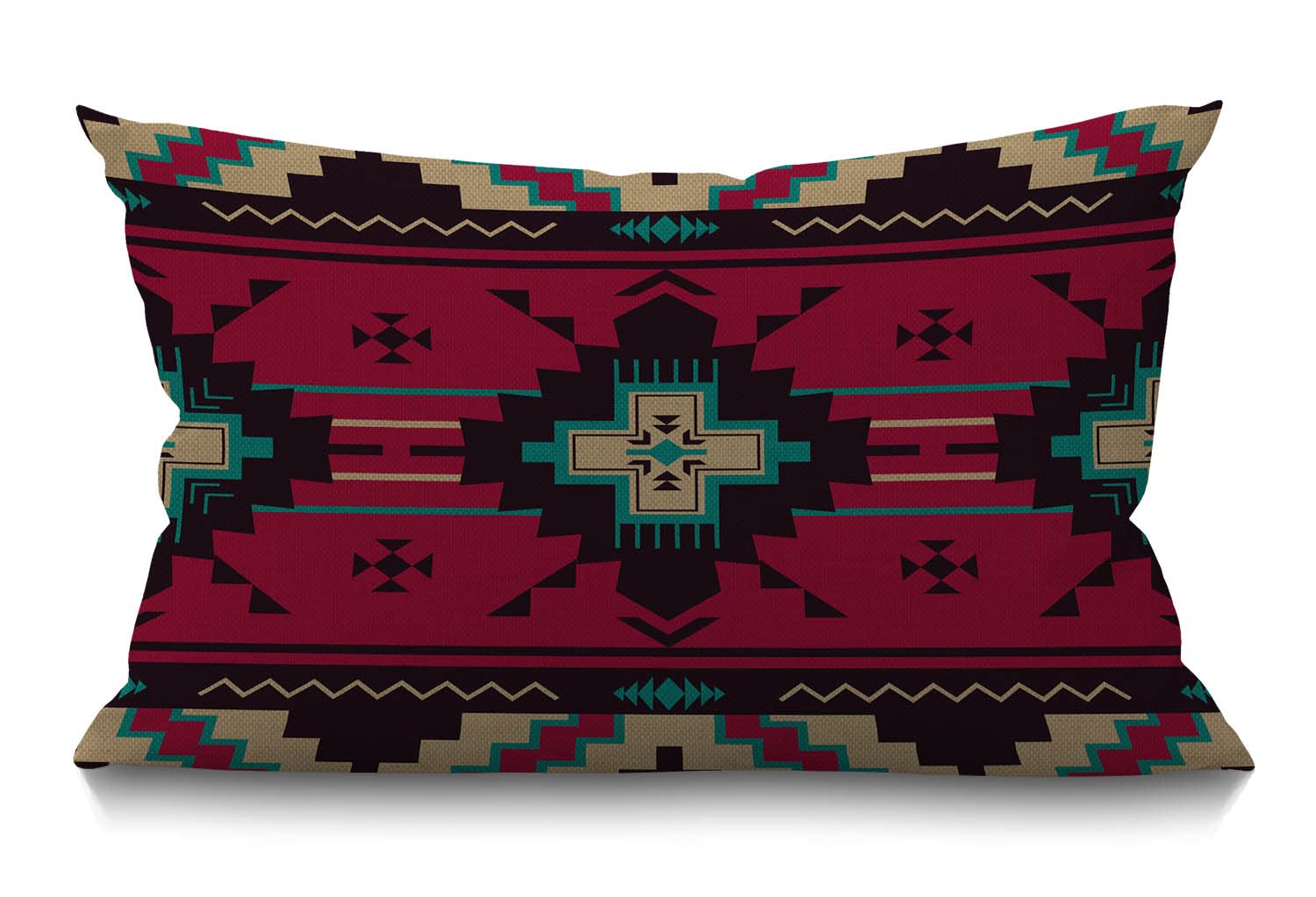 BGBDEIA Ethnic Pattern Farmhouse Oblong Rectangle Cushion Covers Pillow Cover Southwest American Print Decorative Throw Pillow Case Cotton Linen,30 x 50 cm 12x20 inch