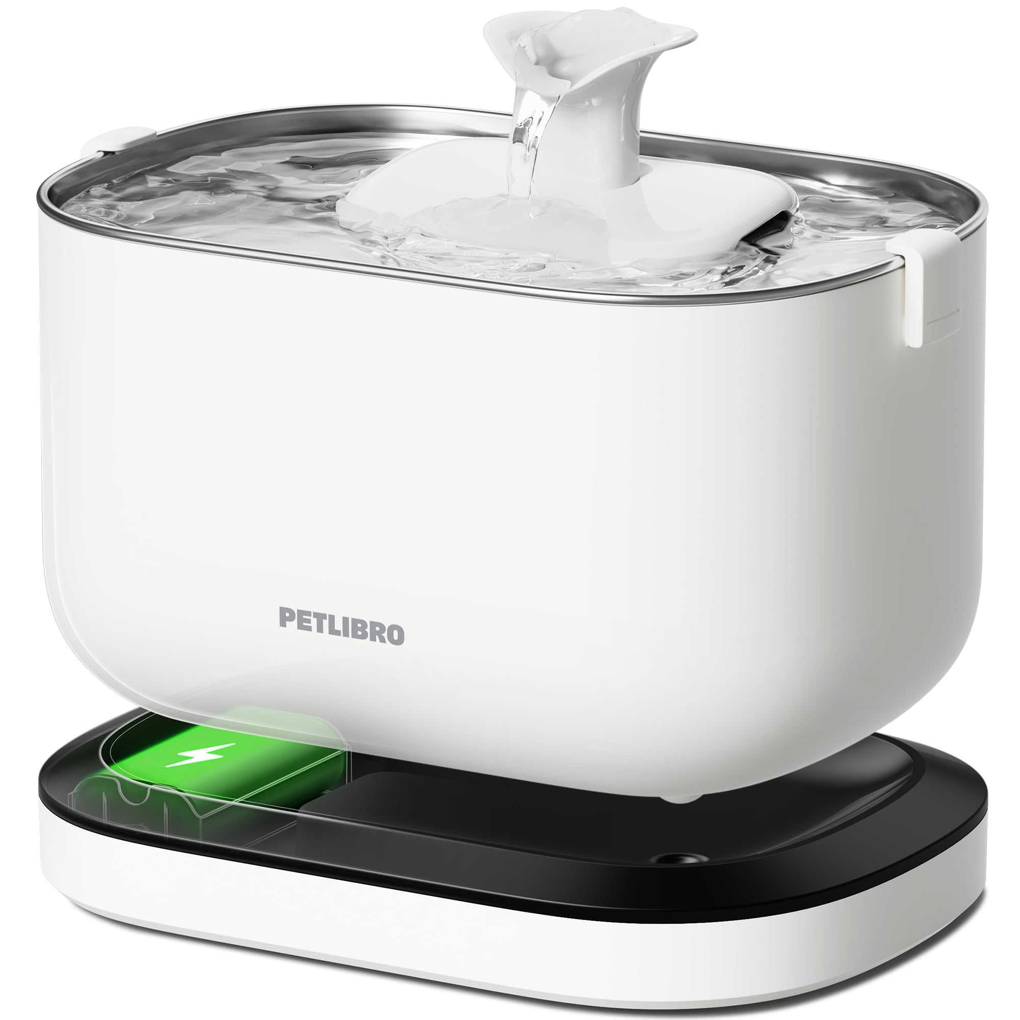 PETLIBRO Cat Water Fountain, Battery Operated Pet Water Fountain for Cats, 2.5L Dockstream Cat Fountain with Motion Sensor, Automatic Dispenser Cordless, Easy Cleaning, Ultra Quiet,BPA-Free
