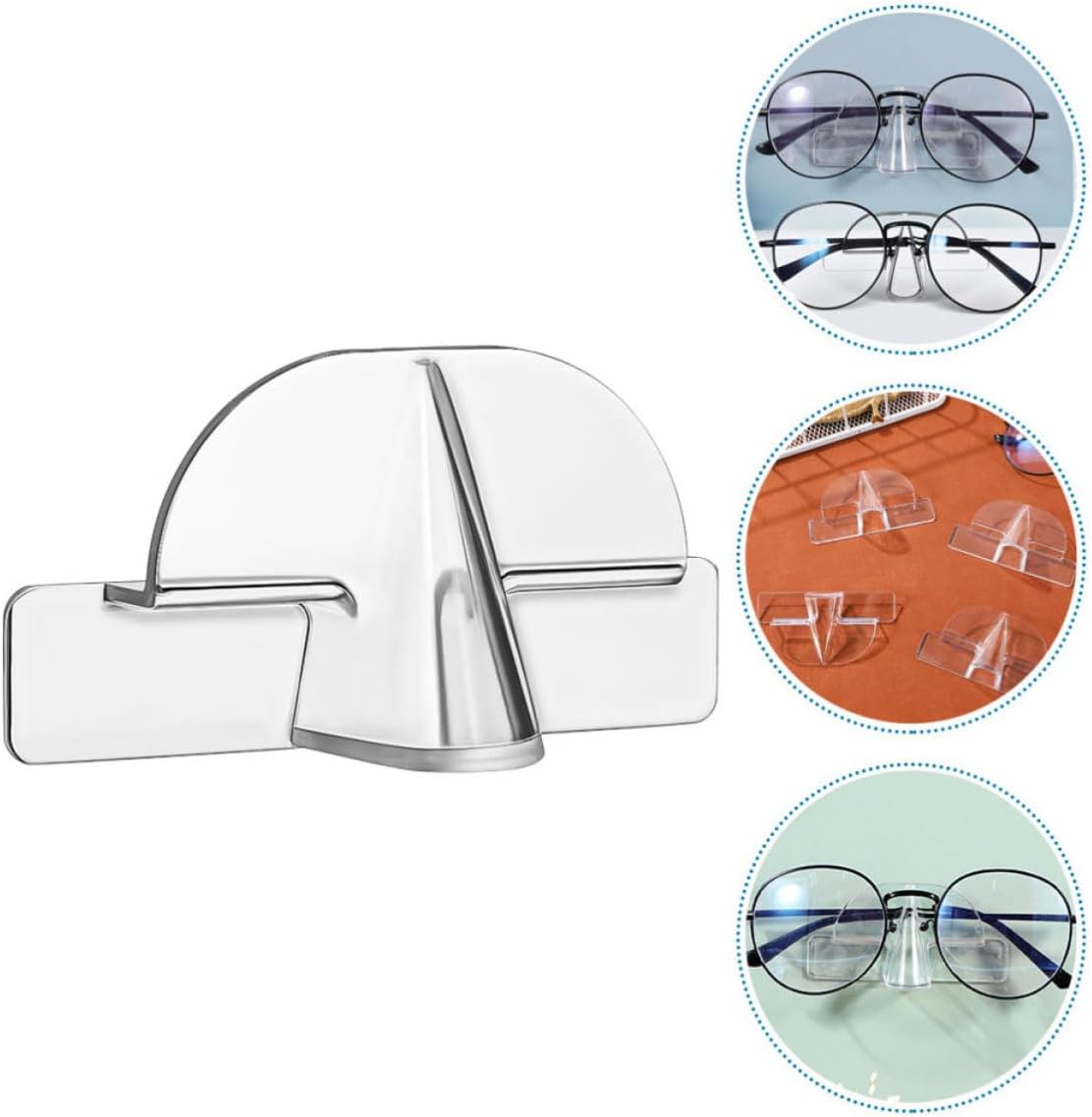 YARNOW 6pcs Sunglasses Organizer Wall Mounted Eyeglasses Holder Plastic Display Rack for Home and Bedroom, Space-Saving and Deformation Resistant Eyewear Storage