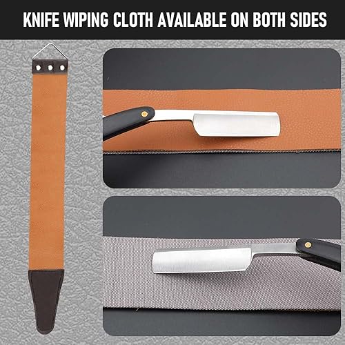 Miniatura 3 de Maquinillas de afeitar rectas para hombres, afeitadora profesional de borde recto, afeitadora de acero inoxidable de primera calidad con trazo de