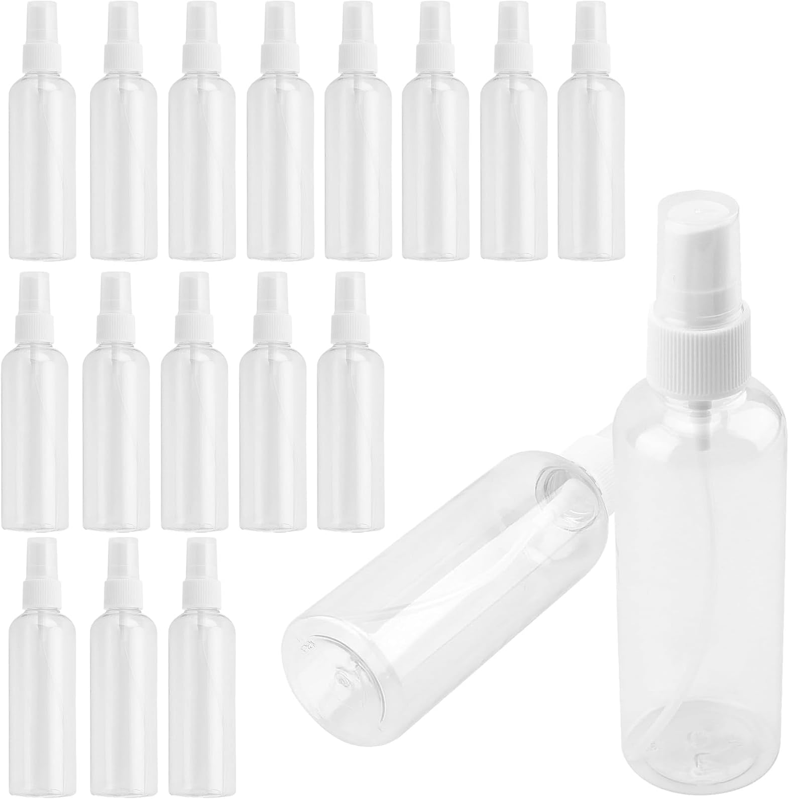 HAKZEON 60 PCS 4oz Plastic Spray Bottles, Refillable Empty Travel Spray Bottle, 120ml Clear Small Mist Spray Bottle for Traveling Make Up Perfume