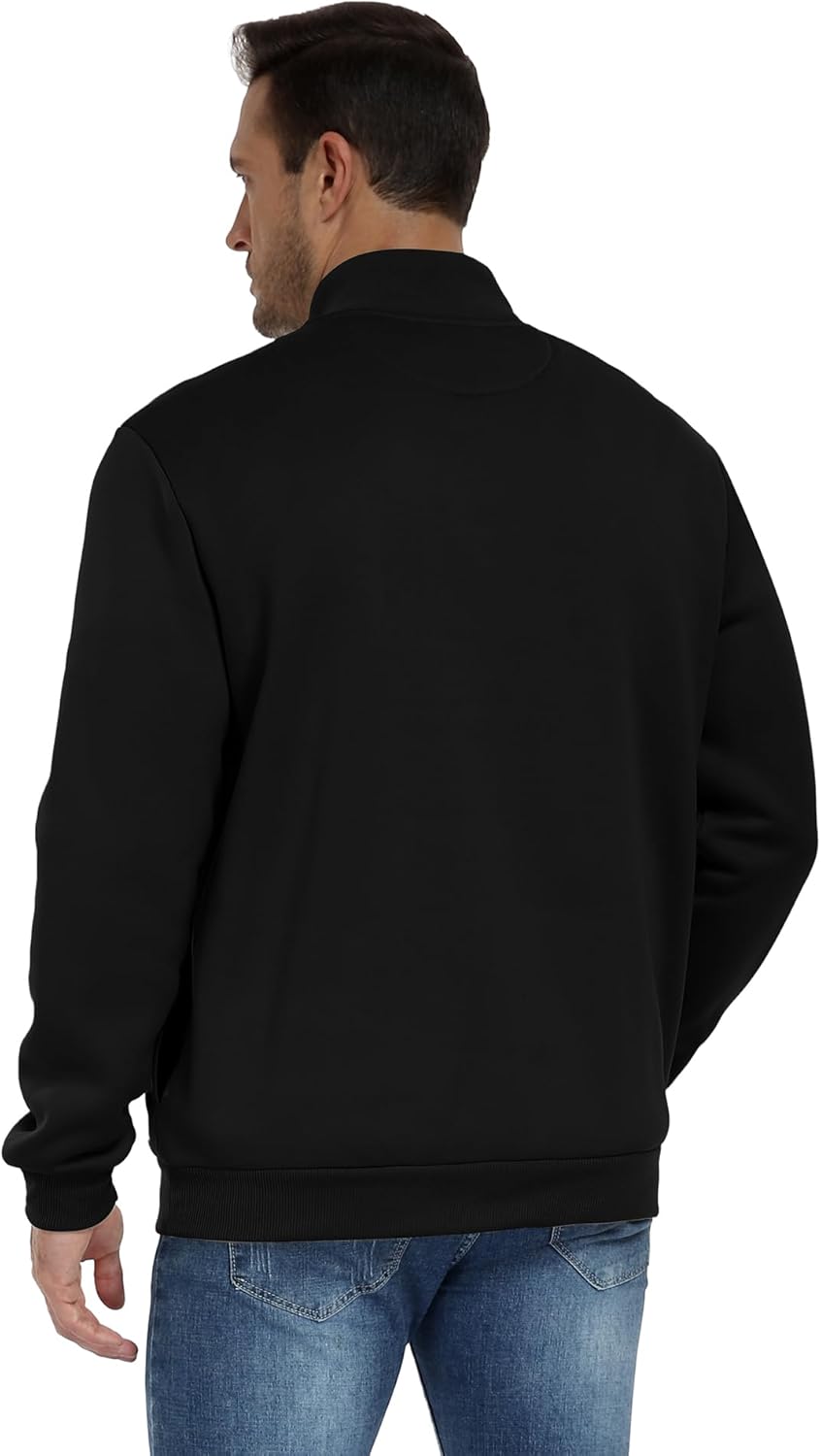 ZITY Mens Quarter Zip Pullover Fleece Lined Long Sleeve Casual Sweatshirts with Side Pockets - Image 6