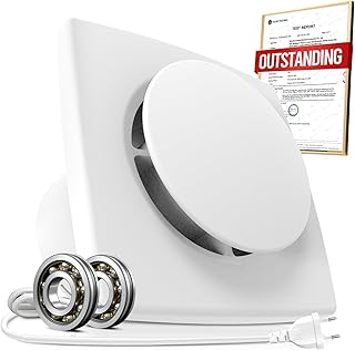 Extracteur d'Air 100mm Silencieux Puissante Ventilation, 130m³/h Ventilateur Amélioré Économe en Énergie, VMC Salle de Bain IPX4 Étanche, Idéal Aerateur dAir pour Salle de Bain, WC, Garage