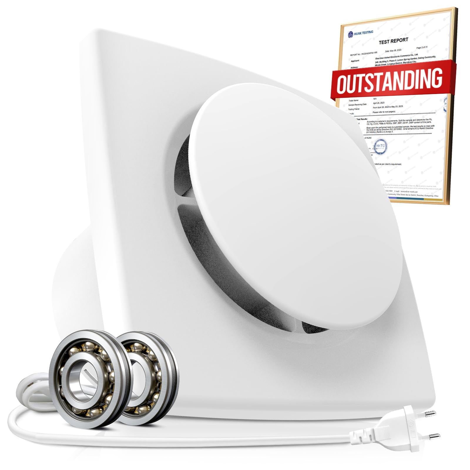 Extracteur d'Air 100mm Silencieux Puissante Ventilation, 130m³/h Ventilateur Amélioré Économe en Énergie, VMC Salle de Bain IPX4 Étanche, Idéal Aerateur dAir pour Salle de Bain, WC, Garage