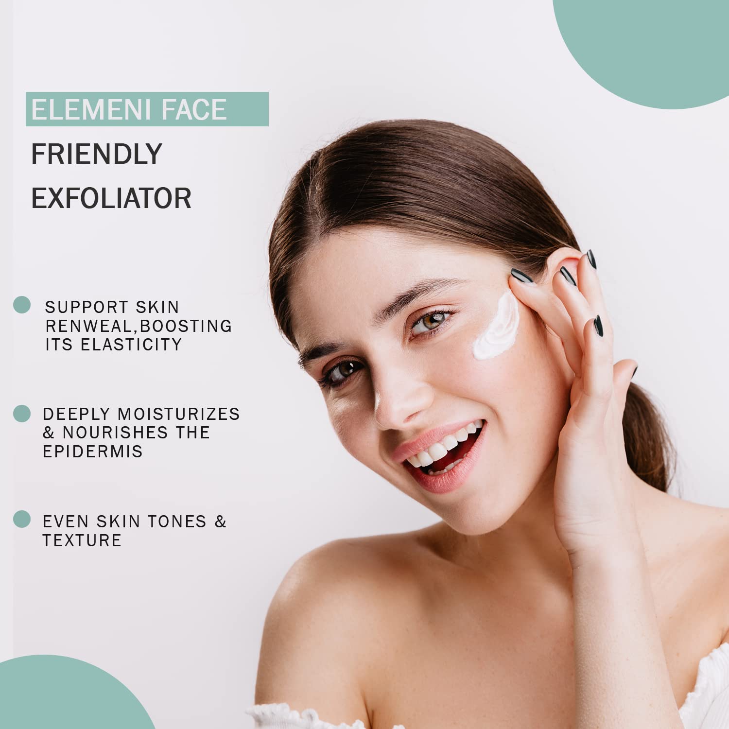 elemeni Skin Care Face Friendly Exfoliator - Organic Face Scrub for Men and Women | Facial Cleanser & Revitalizing Deep Cleaning Mask with Moisturizing Alpha Hydroxy Acid | 5.5 OZ Vegan Friendly
