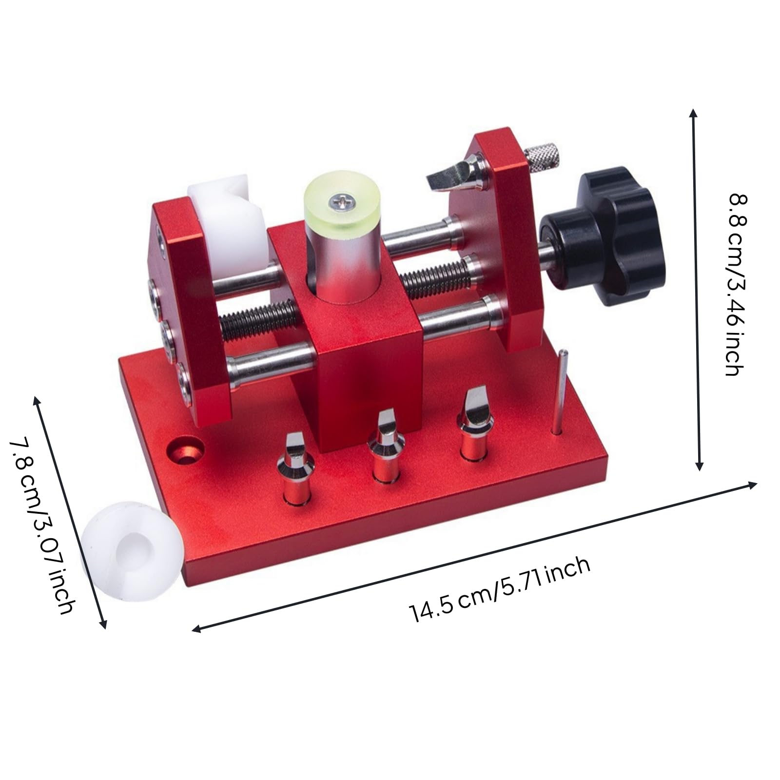 Apricasse Orologi Apricasse Dispositivo Fissaggio Strumento Riparazione Morsa Regolabile con Base in Metallo Anodizzato Adatto per Orologiai Laboratorio Banco di Riparazione