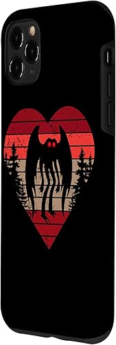 Miniatura 2 de Funda para iPhone 11 Pro Max Vintage Mothman Heart Día de San Valentín Mothman Cryptid Believe