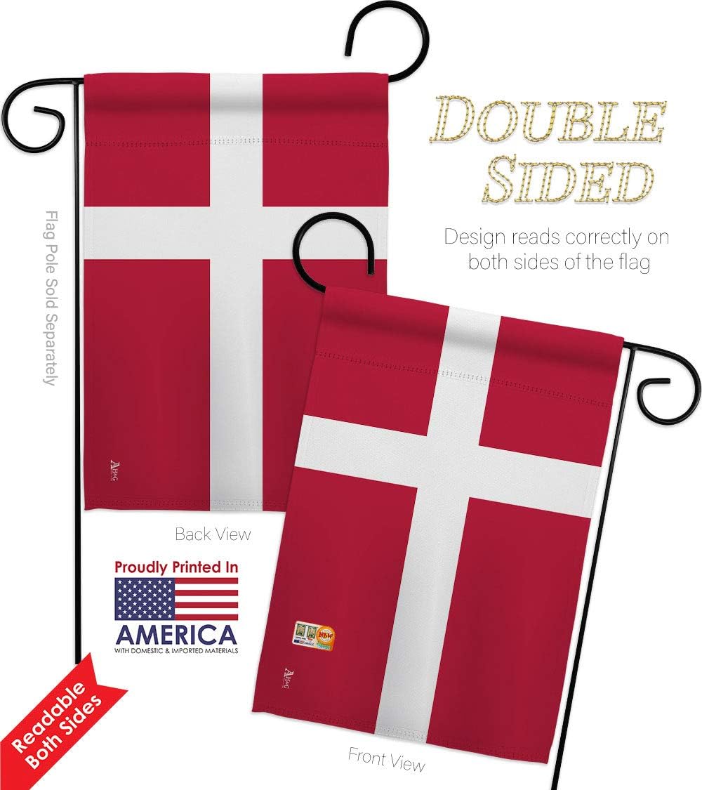Denmark Garden House Flags Set Regional Nationality Nation International World Country Particular Area Small Decorative Gift Yard Banner Double-Sided Made In USA 28 X 40