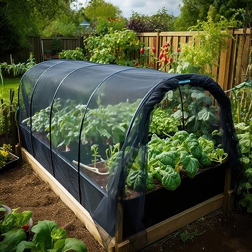 Black DIY Mosquito Net Fabric | 10x10 FT Netting | Insect Cover for Garden, Patio, Outdoor & Windows | Multiple Sizes in Black, White & Green | Raised Bed Screen Mesh Barrier - Thumbnail 3