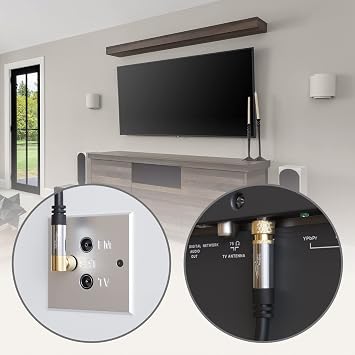 KabelDirekt – Sat TV Kablosu – 7,5m, 90°/düz | Radyo/TV, DVB-T, DVB-C, DVB-S/DVB-S2, internet, siyah