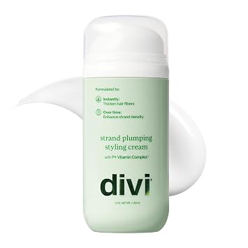 divi Strand Plumping Styling Cream | 2.8X Instant Volume & Lift | 4 oz | 2.8X Volume, Hair Thickening Treatment, Vegan, Cruelty Free, Fine Hair, Frizz Control, Styling Cream, 4 oz