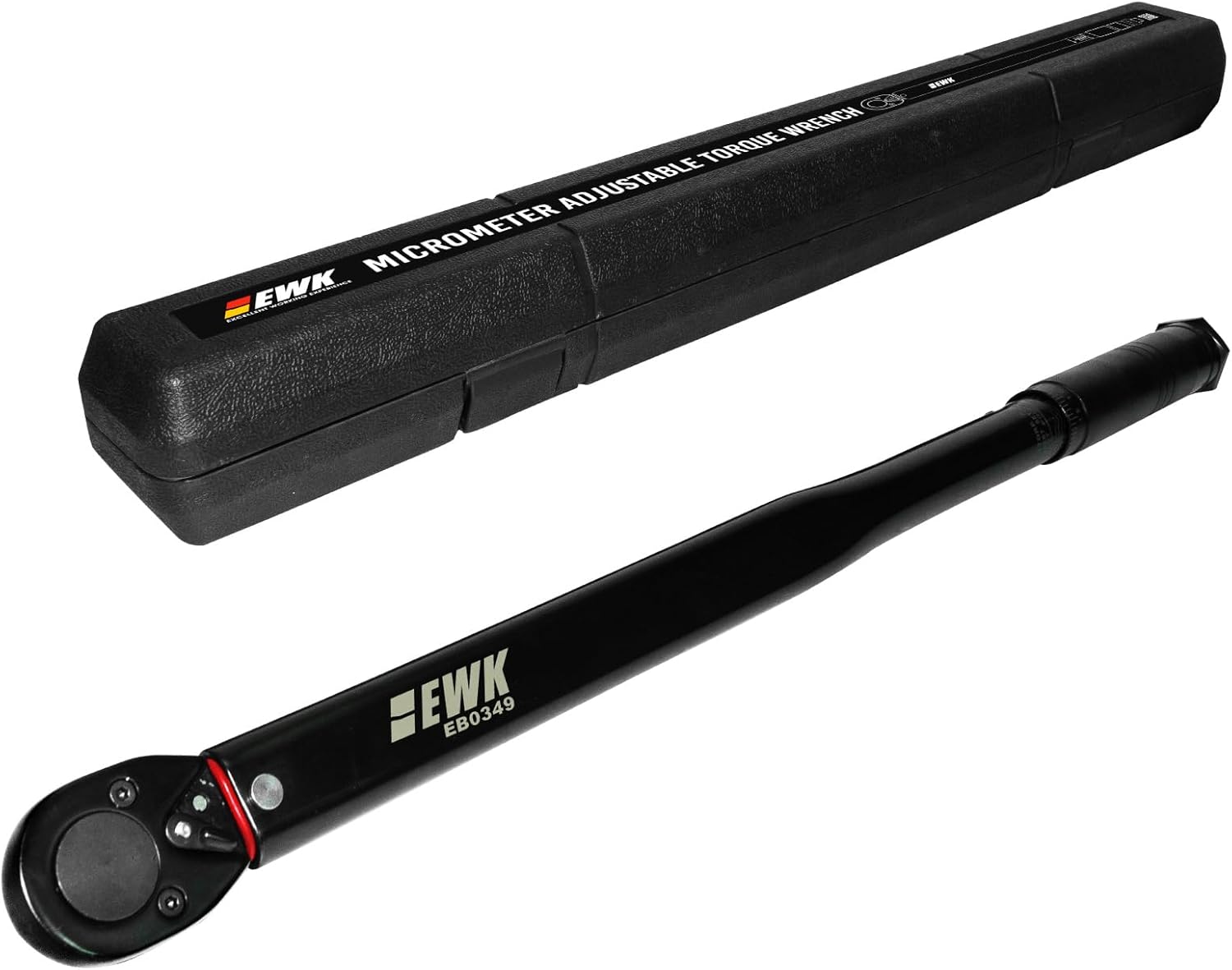 EWK 1/2" Drive Heavy-Duty Click Torque Wrench 25-250 ft-lbs (33.9-338.9 Nm), For Trucks and Large Bolts