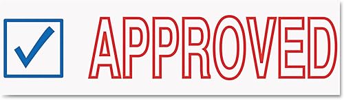 Miniatura 2 de ACCUSTAMP sello "APPROVED" con protección microban, sello con pretinta, con mensaje rojo y azul (035525)