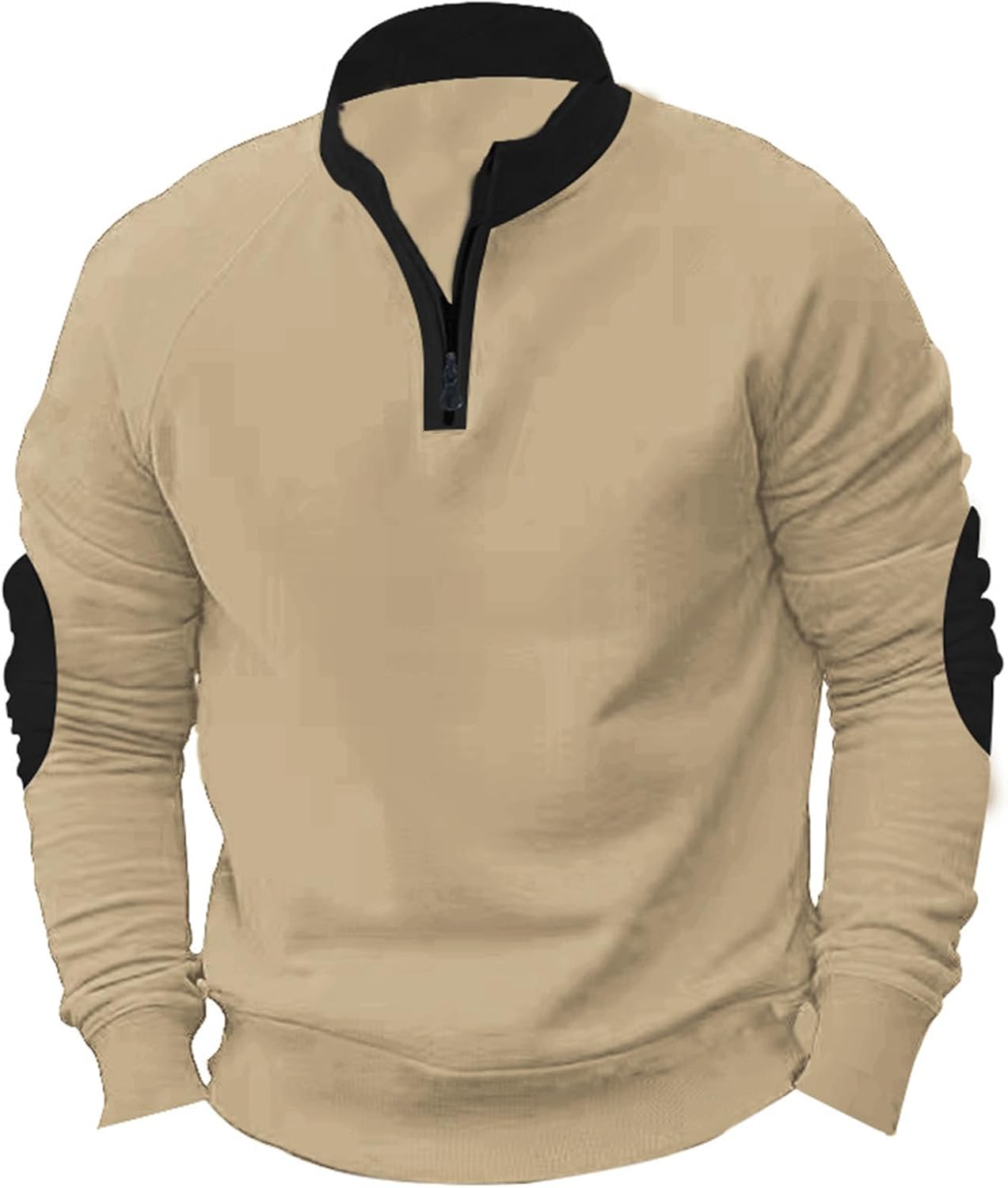 Mens Casual Workout Long Sleeve Mock Neck Quarter Zip Sweatshirts Athletic Half Zip Travel Fashion Sweatshirt