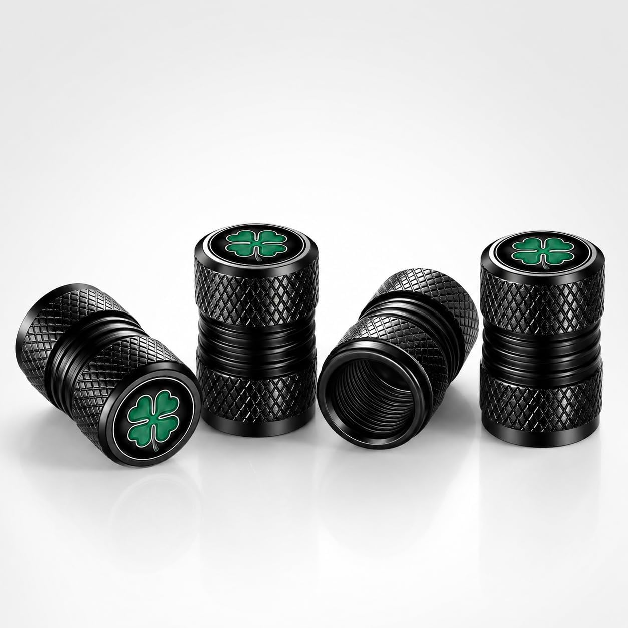 Tire Valve Stem Caps, Compatible with Universal Car Air Cover Car Accessories for Alfa Romeo Giulia Stelvio Tonale 4C Mito Giulietta (ALFA-02)