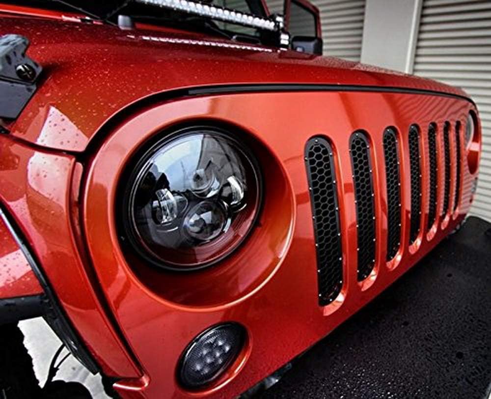 iJDMTOY H4-To-H13 Compatible With Jeep Wrangler JK Anti-Flicker Decoders Fit Any 7-Inch Round LED Light Systems