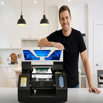 A3 L1800 UV Printer | UV DTG Printer, T-Shirt Machine, Multifunction UV Flatbed Printer, Vacuum Platform for Clothes Glass Phone Case Cups