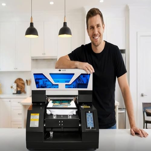 A3 L1800 UV Printer | UV DTG Printer, T-Shirt Machine, Multifunction UV Flatbed Printer, Vacuum Platform for Clothes Glass Phone Case Cups