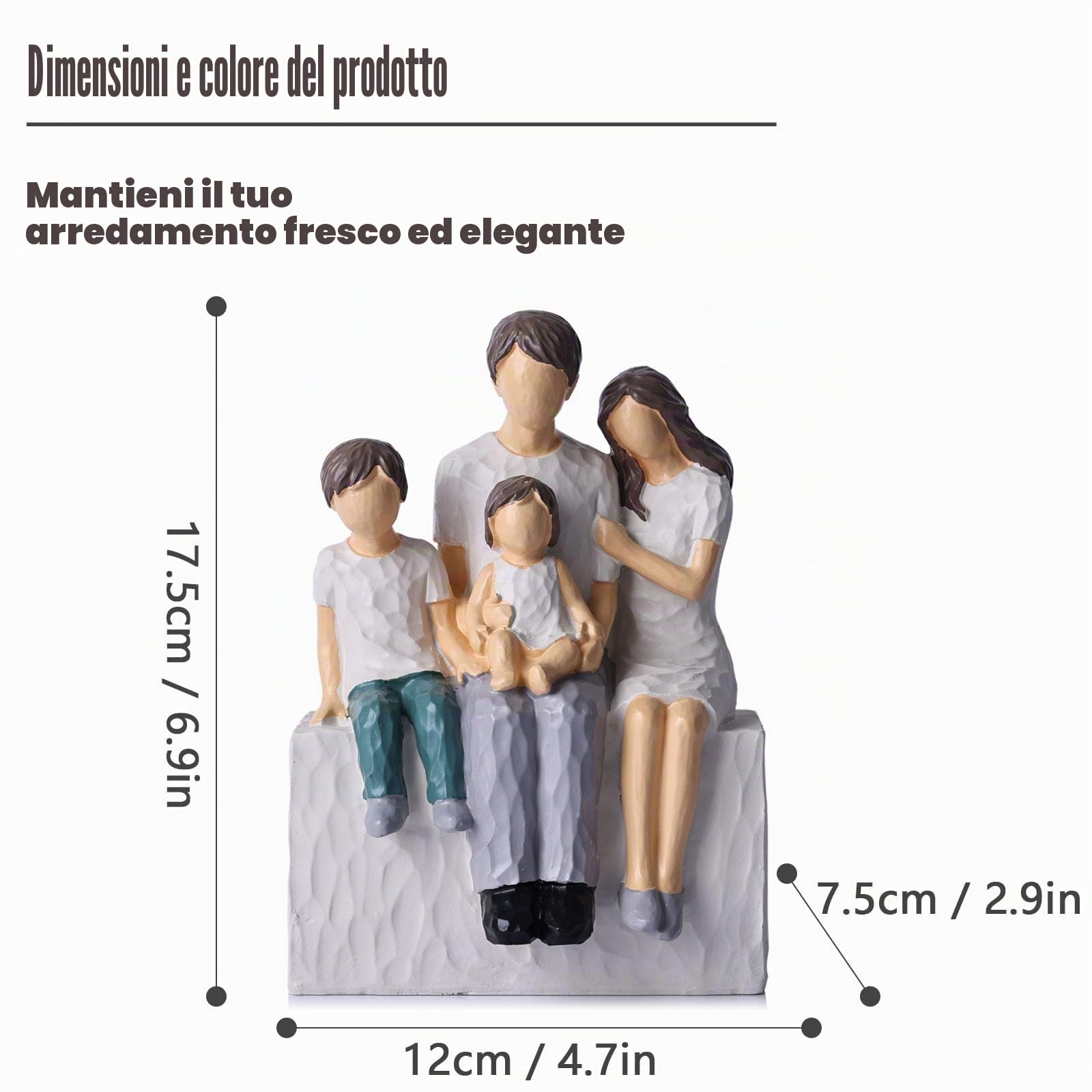 XMGZQ Famiglia di 4 statuette, idee madri personalizzate, statua di mamma, papà, figlio, figlia, madre e bambino, genitori e bambini, compleanno per moglie da marito
