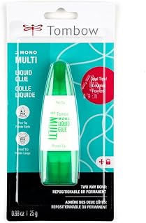 Tombow MONO Multi Liquid Glue 0.88oz Dual Tip Dispenser - Acid-Free, Photo-Safe for Crafts & Scrapbooking