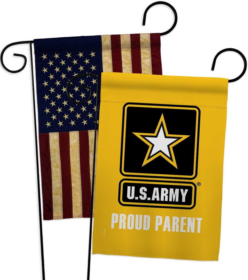 Proud Army Parent Garden Flag - Pack Armed Forces Rangers United State American Military Veteran Retire Official USA Vintage Applique - House Banner Small Yard Gift Double-Sided Made in 13 X 18.5