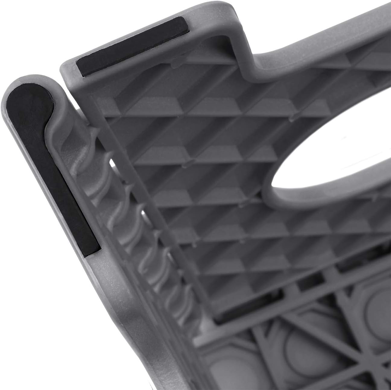 Casafield 9" Folding Step Stool with Handle, Gray - Portable Collapsible Small Plastic Foot Stool for Kids and Adults - Use in the Kitchen, Bathroom and Bedroom