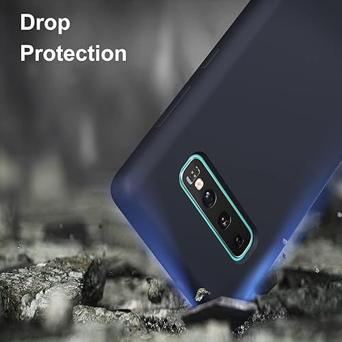 Vista 24 de E Segoi Funda diseñada para Galaxy S10 Plus de 6.4 pulgadas, S10+ de goma de gel de silicona líquida a prueba de golpes, cojín de forro de tela