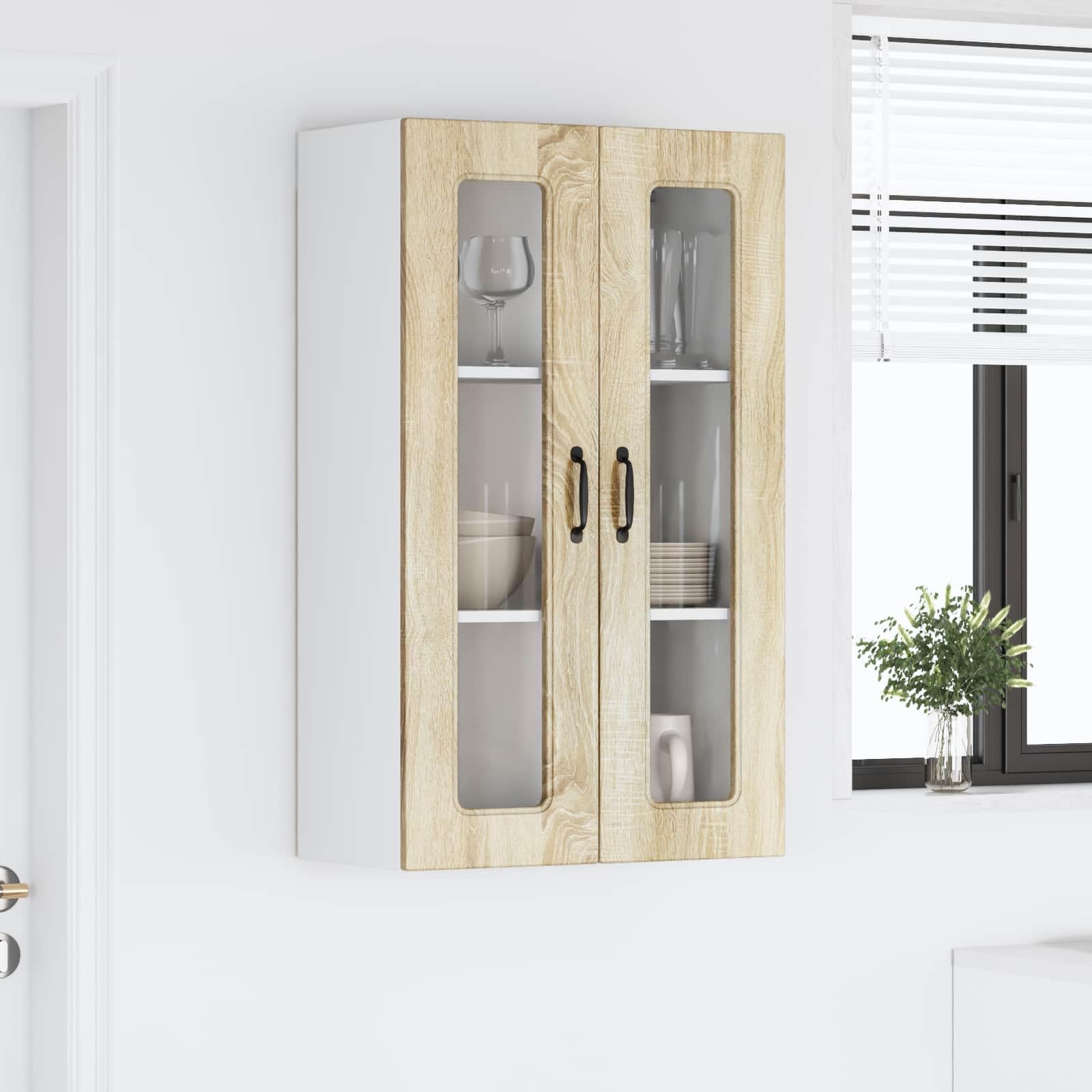 Küchenschrank mit Speicher Kalmar Sonoma-Eiche 60 x 31 x 100 cm für Küchenzubehör und Küchenraum