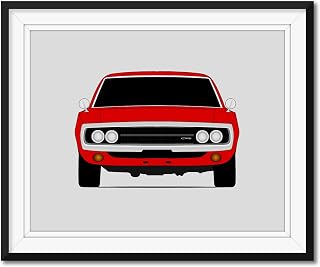 Dodge Charger 1970 2nd Generation Inspired Poster Print Wall Art Decor Handmade (Unframed)
