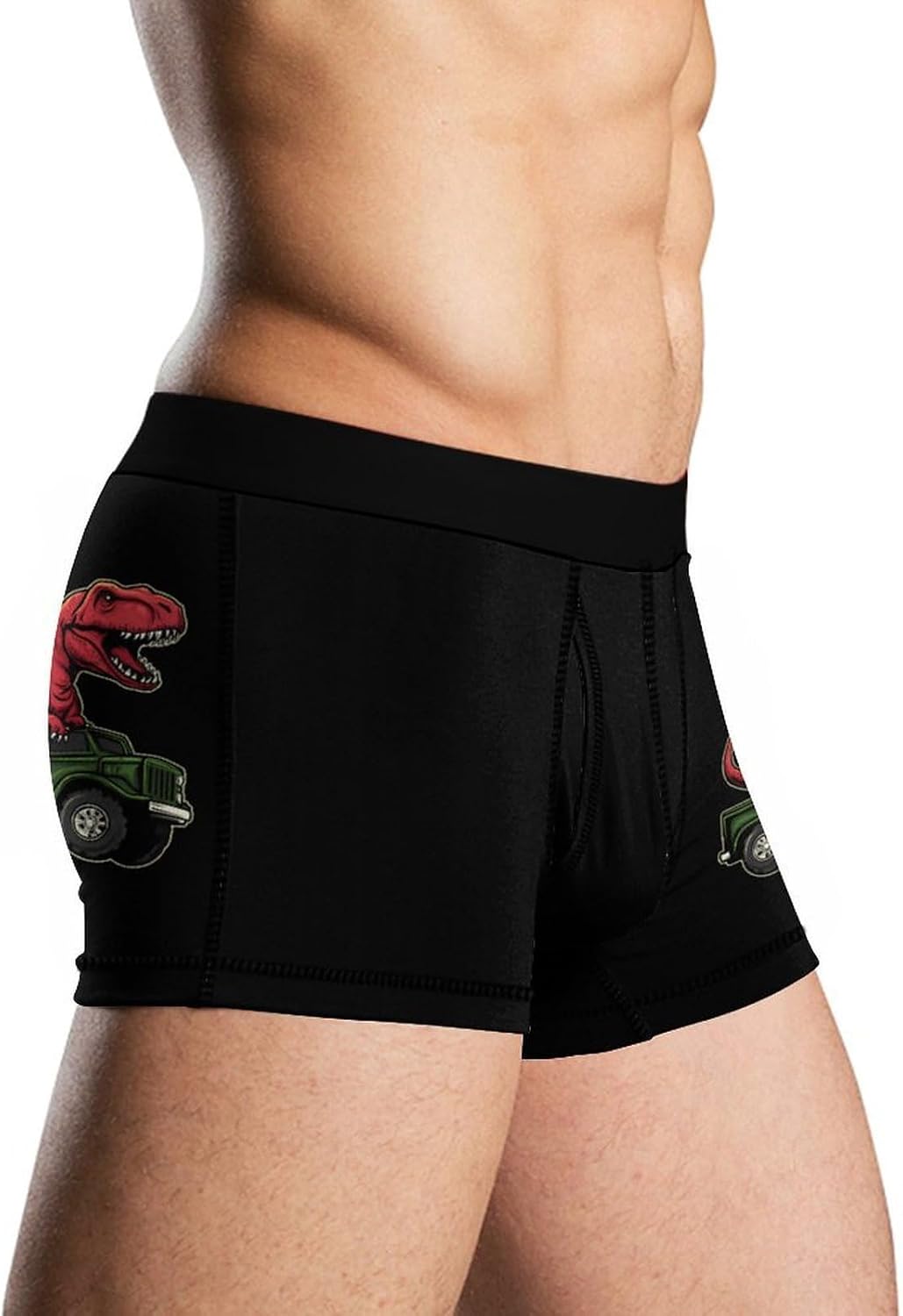 Dinosaur Truck Mens Underwear Moisture-Wicking Boxer Briefs Breathable Shorts Underpants Trunks