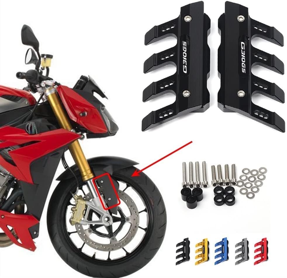 SCUUBE for BMW G310GS G 310GS Motorcycle Fall Side Guard Front Fork Protector Front Fender Protection Block Side Guard CNC Aluminum Motorcycle Accessories (Color : Black)
