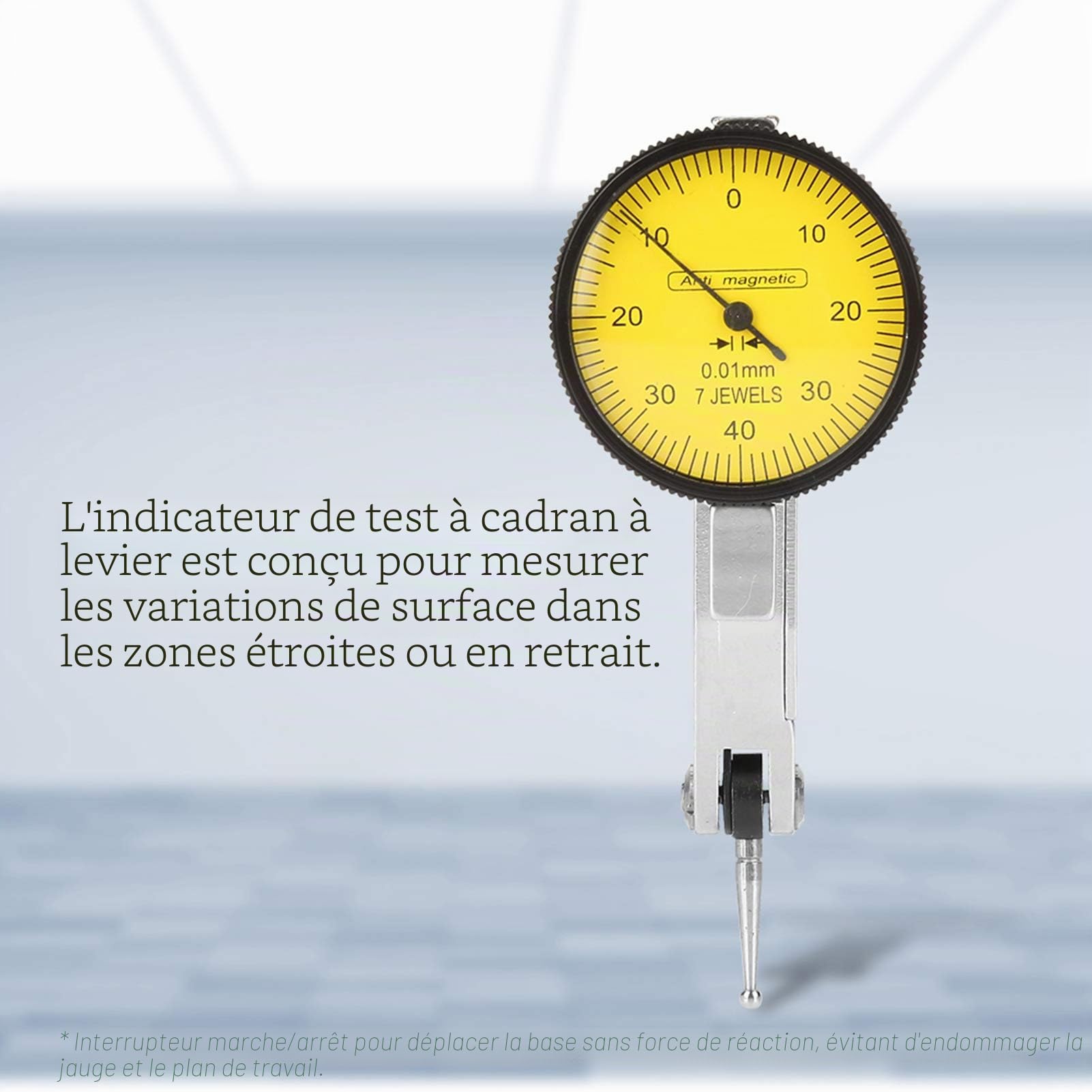 comparateur de précision comparateur de précision mecanique Support De Mesure 0-0,8 Mm, magnetique indicateur a cadran de Cadran et Ensembles de Pointage de Précision Jauge