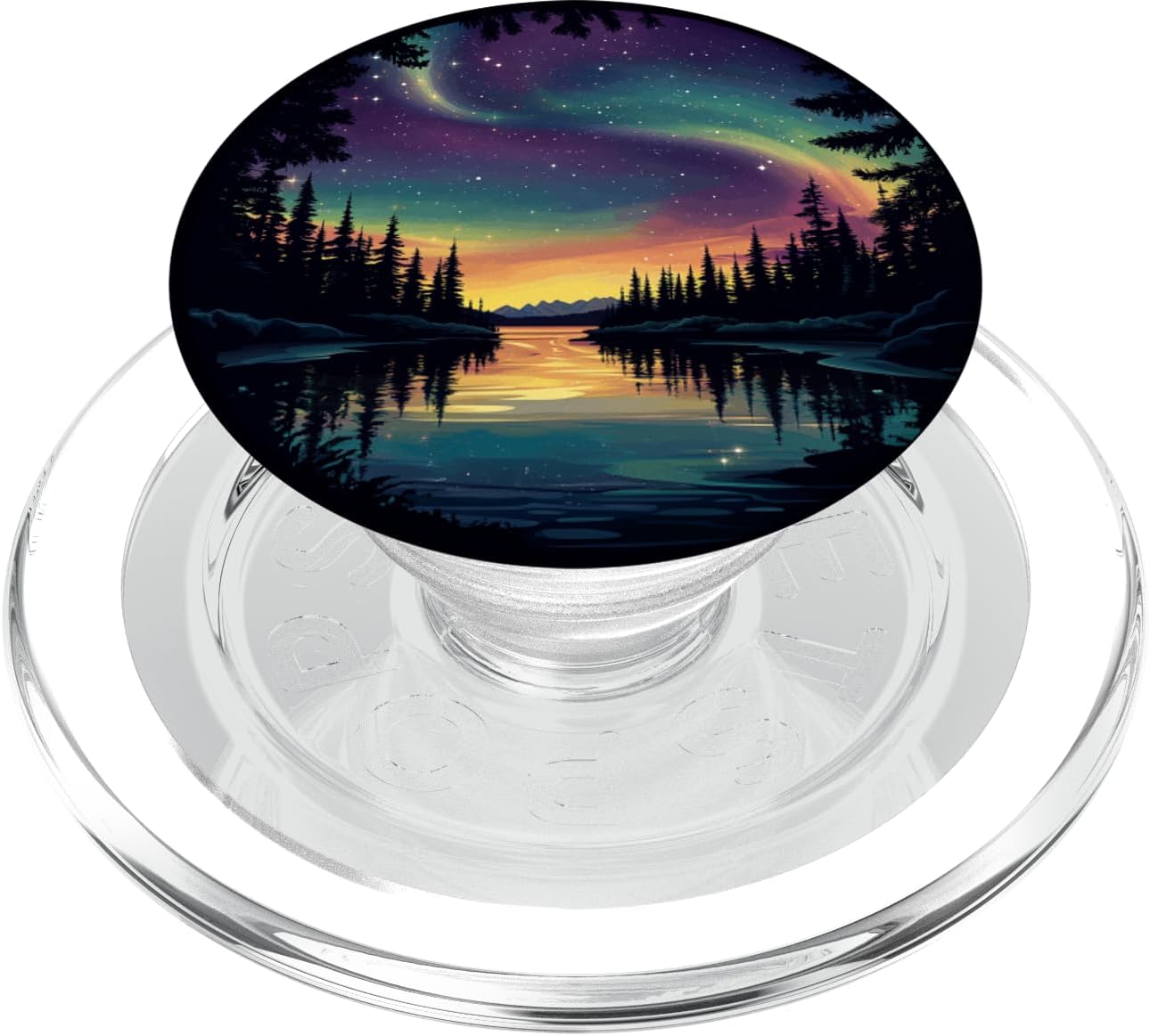 Aurora Borealis Dark Sky Nature Light Display PopSockets PopGrip for MagSafe