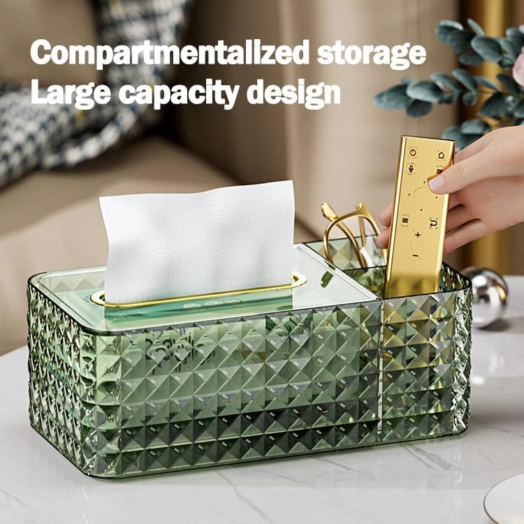 Image of Desktop Tissue Box, Multi-Functional Paper Box Cover Napkin Holder Tissue Storage Case Decorative Tissue Pen Remote Organizer for Home /Office /Restaurant