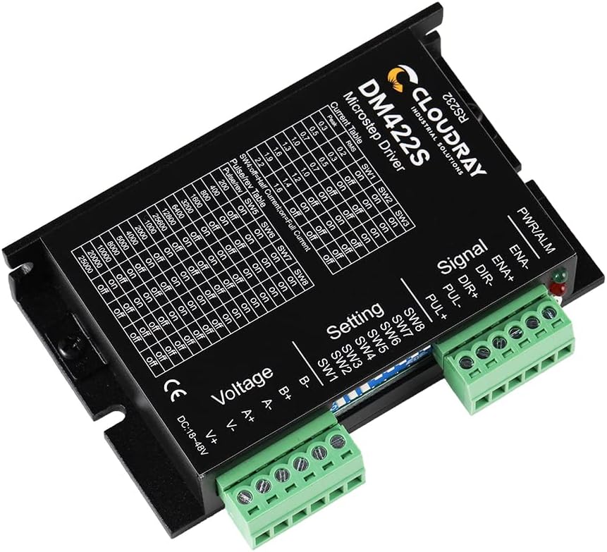 Cloudray 2-Phase Stepper Motor Driver DM442S 0.3-2.2A 18-48VDC 1/128 for CNC Nema 17 Stepper Motor