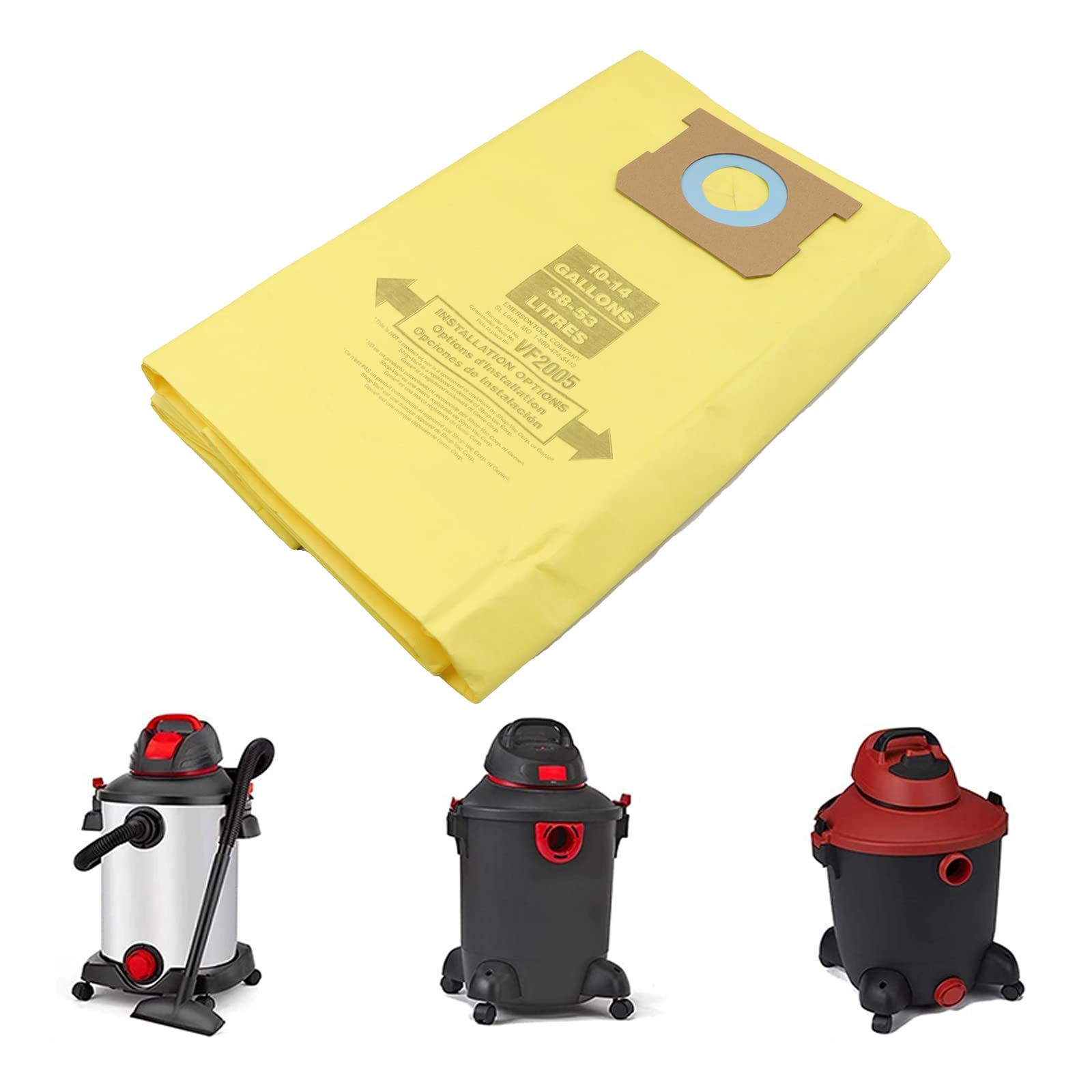 90662 Shop Vac Bags 10PCS High Efficiency Disposable Dry Dust Collection ...