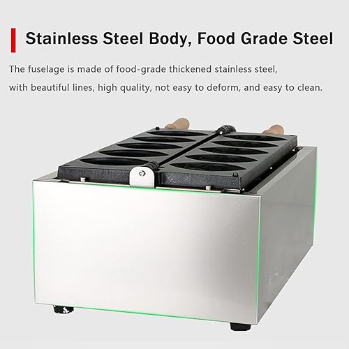 Miniatura 4 de Máquina de gofres eléctrica comercial antiadherente, con control de temperatura y tiempo, platos antiadherentes y mango de tacto frío, foso sin