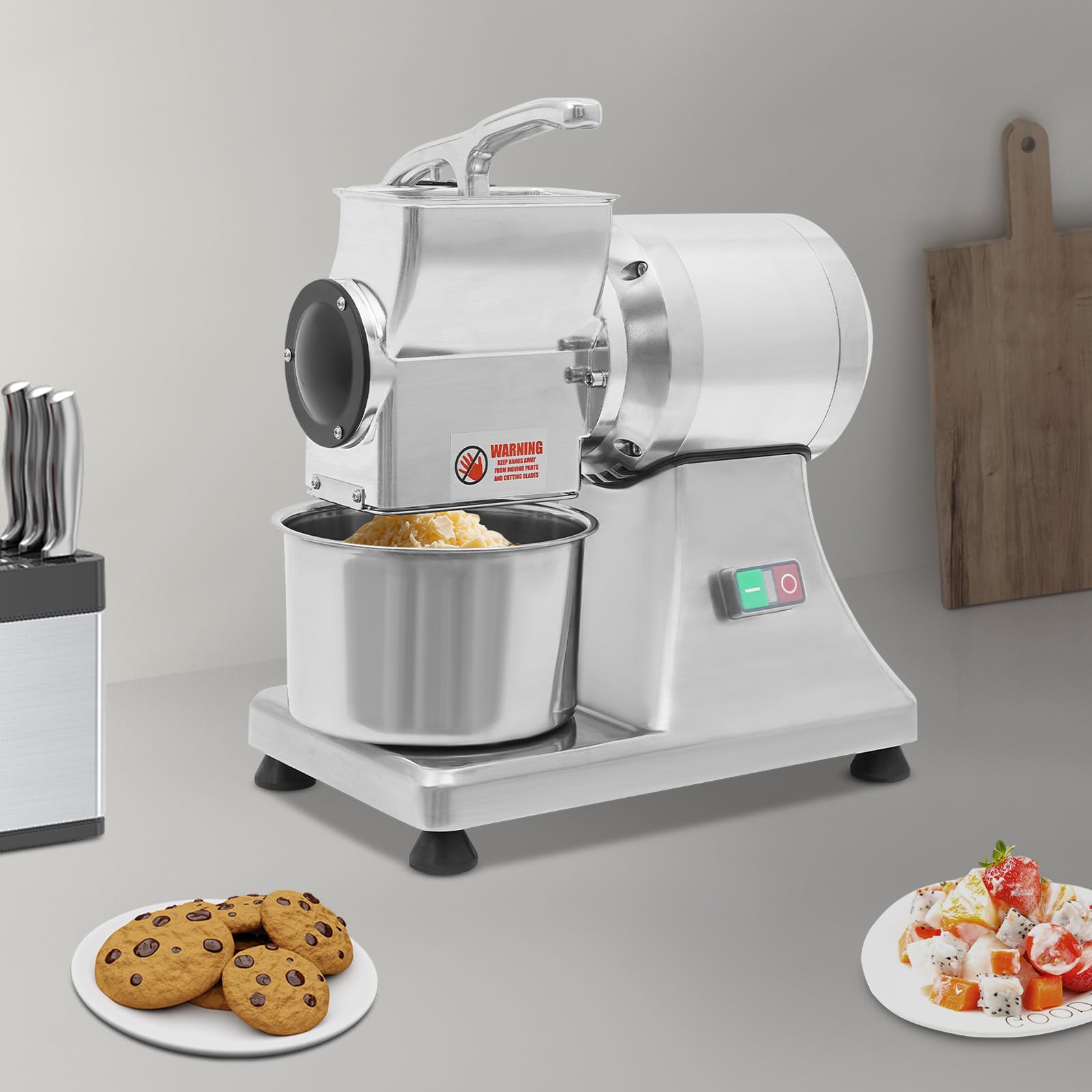 Commercial Electric Cheese Grater 550W Heavy Duty Food Shredder Electric Food Grinder Machine for Grating Cheese Butter Bread Crumbs,88 Lbs/Hour Stainless Steel Food Grater