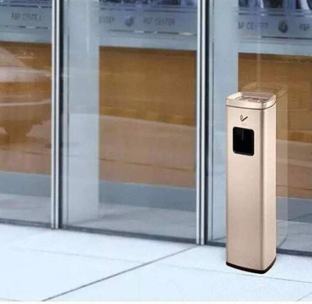 Waste Bins,Rrubbish Bin Outdoor Trash Can Outdoor Waste Bins Outdoor/Indoor Trash Canokiroom Stainless Steel Ash Column Commercial Trash Cans Heavy Trash Can