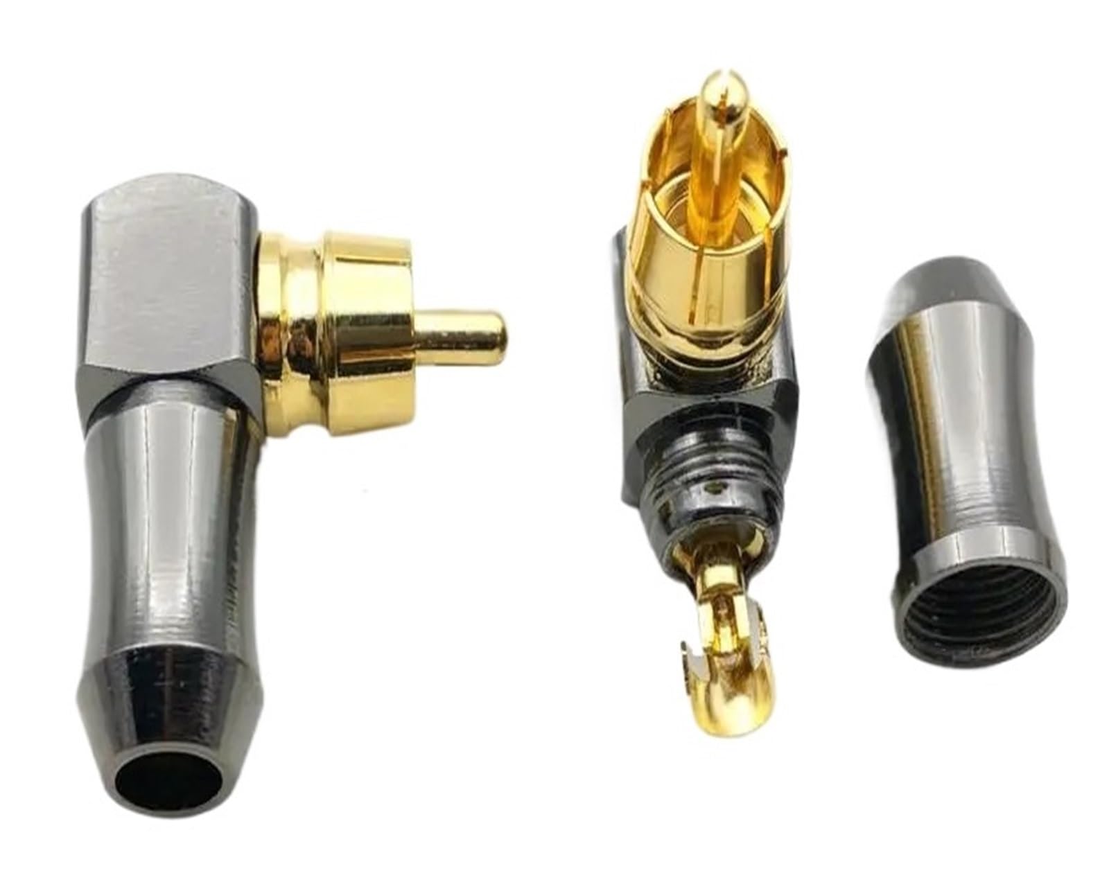 Connecteurs RCA mâle type L, connecteur adaptateur coudé à Angle droit de 90 degrés, 50 pièces