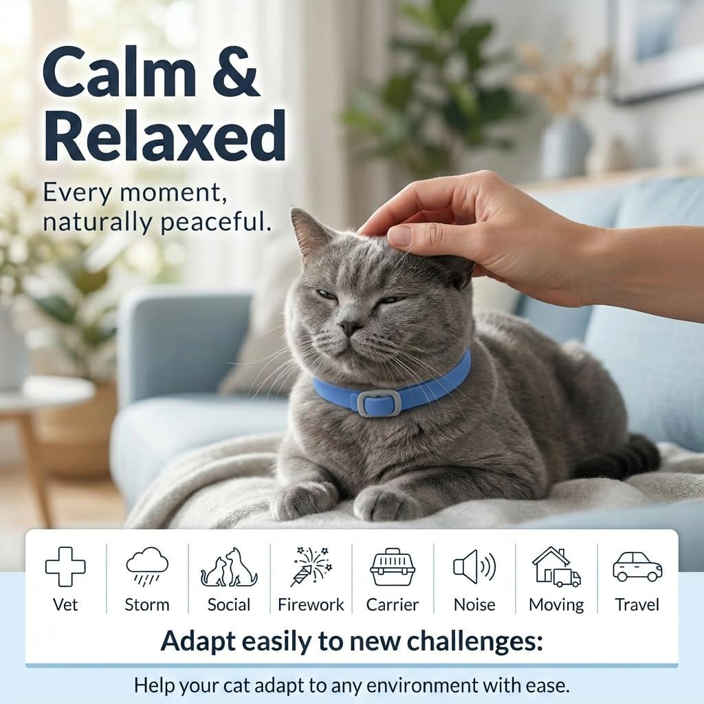 Cat Calming Collar, 6-Pack, Adjustable 15" | Pheromone