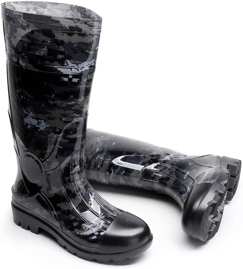 Man Knee High Rubber Rainboots Camo Waterproof Rubber Boots for Garden Man Rain Footwear Size