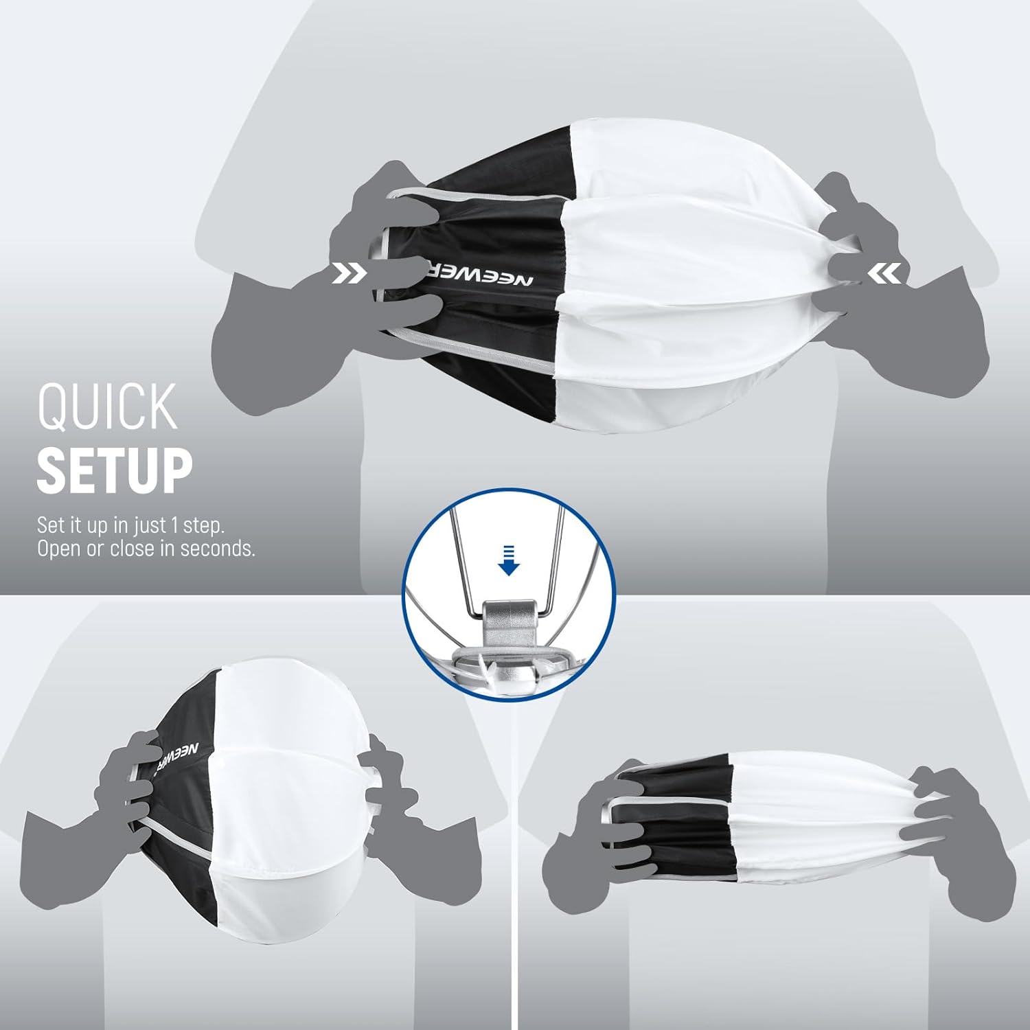 NEEWER Lantern Softbox for HS60B HS60C HS60C Pro LED Video Light, 12" Quick Release 360° Omnidirectional Mini Light Diffuser (Not Bowens Mount) for Studio Photography Video Recording Streaming, NS7L